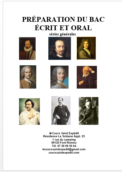 6.3 PRÉPARATION AU BAC DE FRANÇAIS ÉCRIT ET ORAL