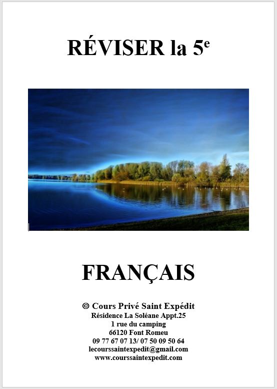 4.2 RÉVISER LA 5e FRANÇAIS 5 CHAPITRES ET 5 DEVOIRS