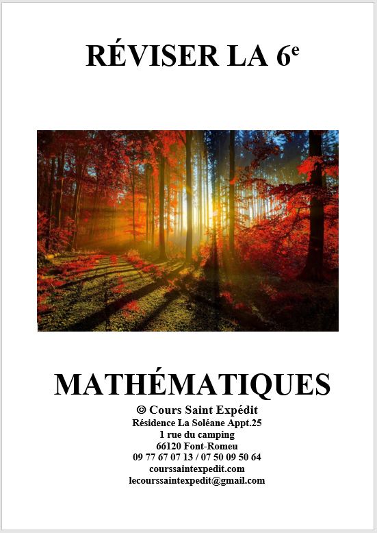 3.9 RÉVISER LA 6e MATHÉMATIQUES 7 CHAPITRES ET 7 DEVOIRS