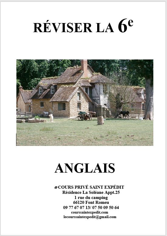 4.1 RÉVISER LA 6e ANGLAIS 7 CHAPITRES ET 7 DEVOIRS