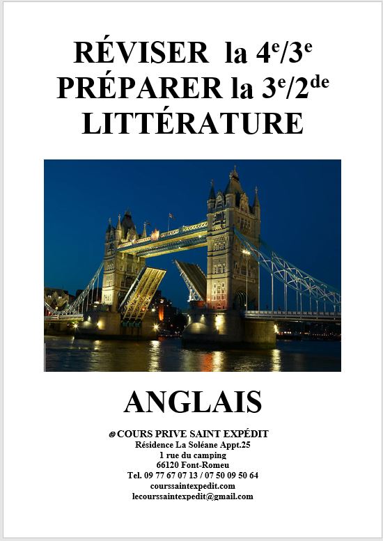 5.8 RÉVISER LA 4e/3e ANGLAIS - PRÉPARER LA 3e/2de ANGLAIS LITTÉRATURE 5 CHAPITRES ET 5 DEVOIRS