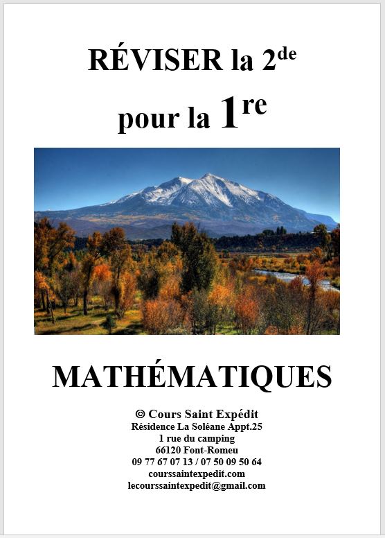 6.1 RÉVISER LA 2de POUR LA 1re MATHÉMATIQUES 5 CHAPITRES ET 5 DEVOIRS