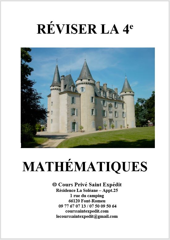 5.1 RÉVISER LA 4e MATHÉMATIQUES 7 CHAPITRES ET 7 DEVOIRS