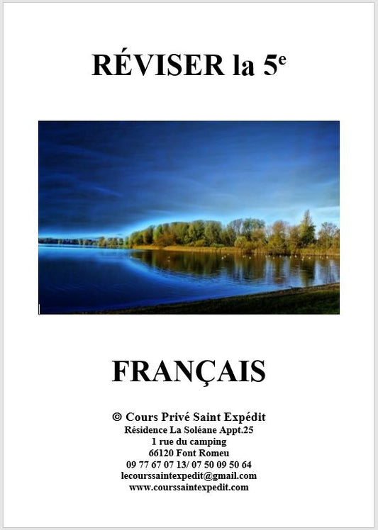 4.2 RÉVISER LA 5e FRANÇAIS 5 CHAPITRES ET 5 DEVOIRS