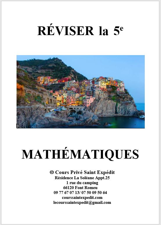 4.4 RÉVISER LA 5e MATHÉMATIQUES 5 CHAPITRES ET 5 DEVOIRS