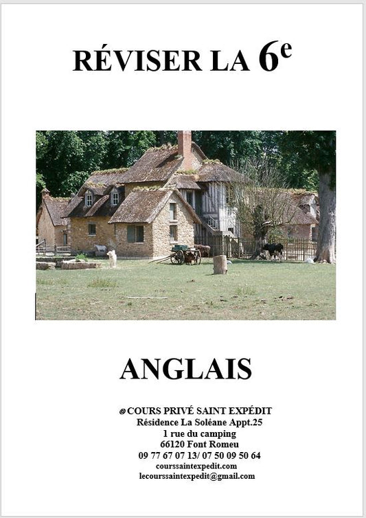 4.1 RÉVISER LA 6e ANGLAIS 7 CHAPITRES ET 7 DEVOIRS